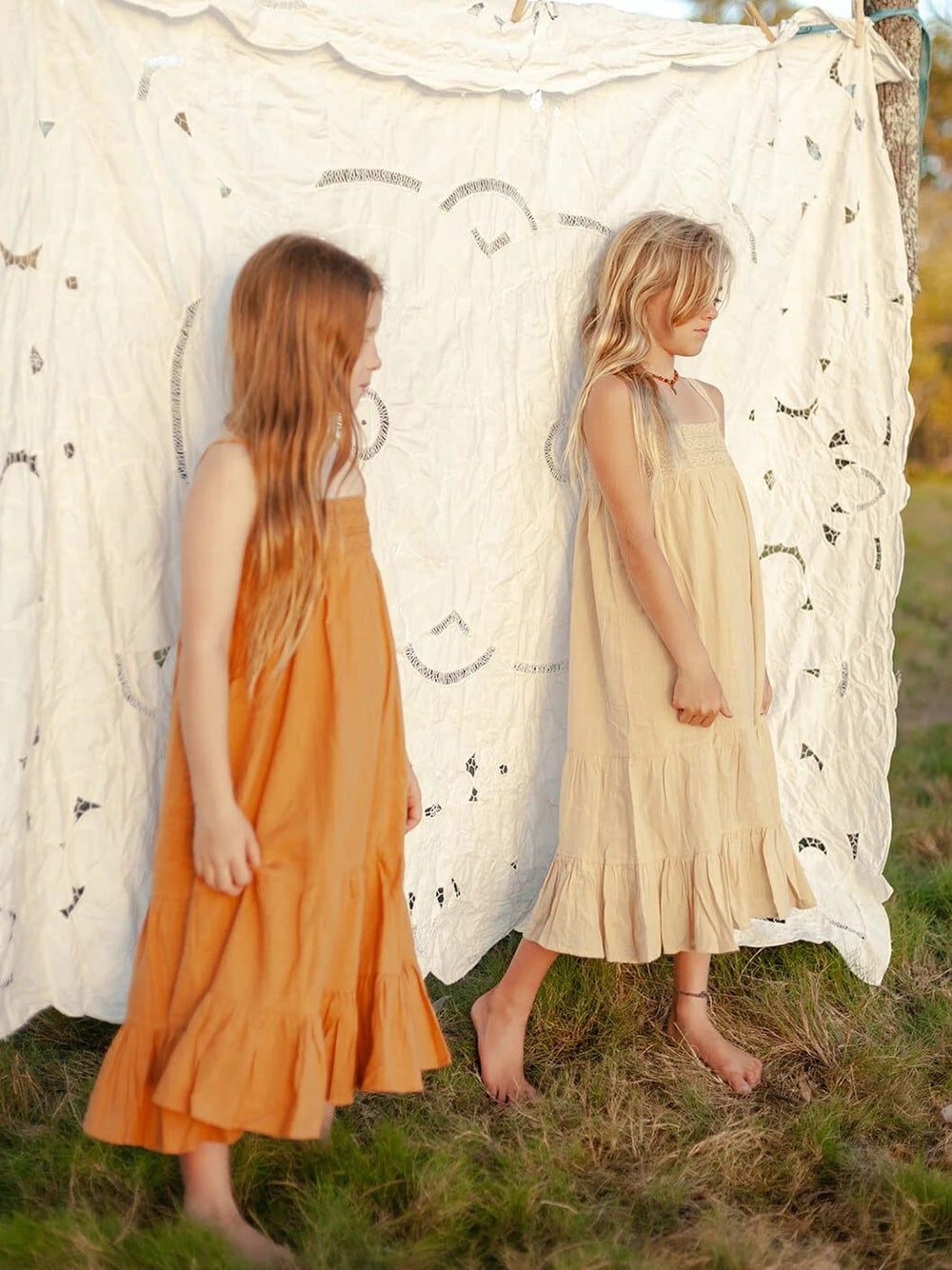 ALAKAI / Little Maya Tiered Maxi Dress _ Oat（3y,4y,6-7y）