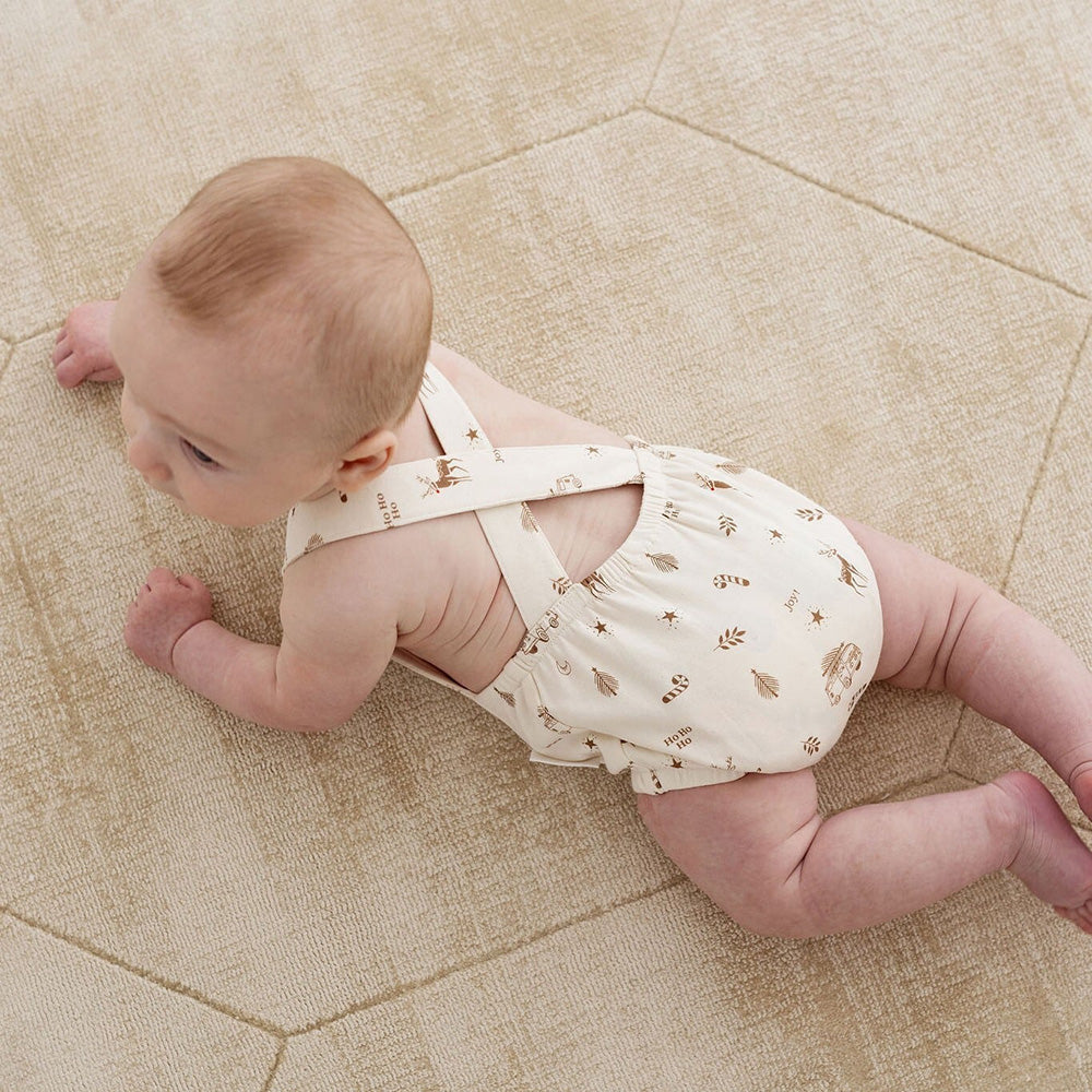 ASTER & OAK / Happy Holidays Playsuit_Natural(１ｙ)