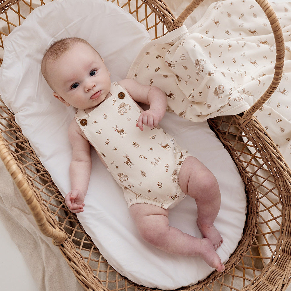 ASTER & OAK / Happy Holidays Playsuit_Natural(１ｙ)