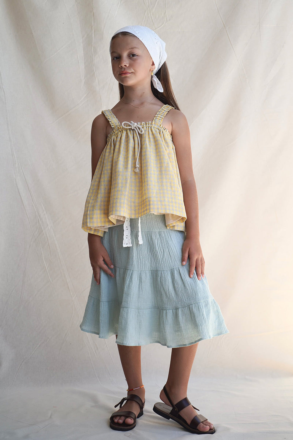 House of Paloma / Sophia Skirt_Ciel Linen(2y,3y,4y,5y,6y)