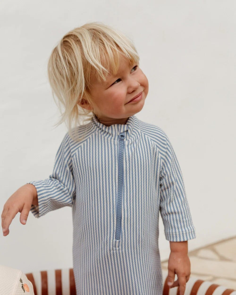 garbo&friends / UV Suit_Stripe Blue(6-12m,1-2y)