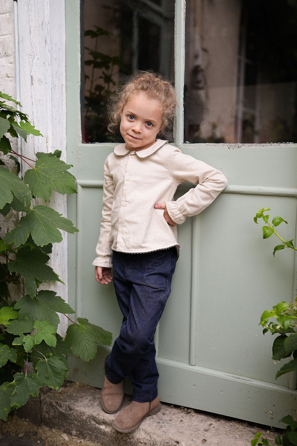 LOIR paris/Chemise PAOLA_flanelle milk(4y,6y)