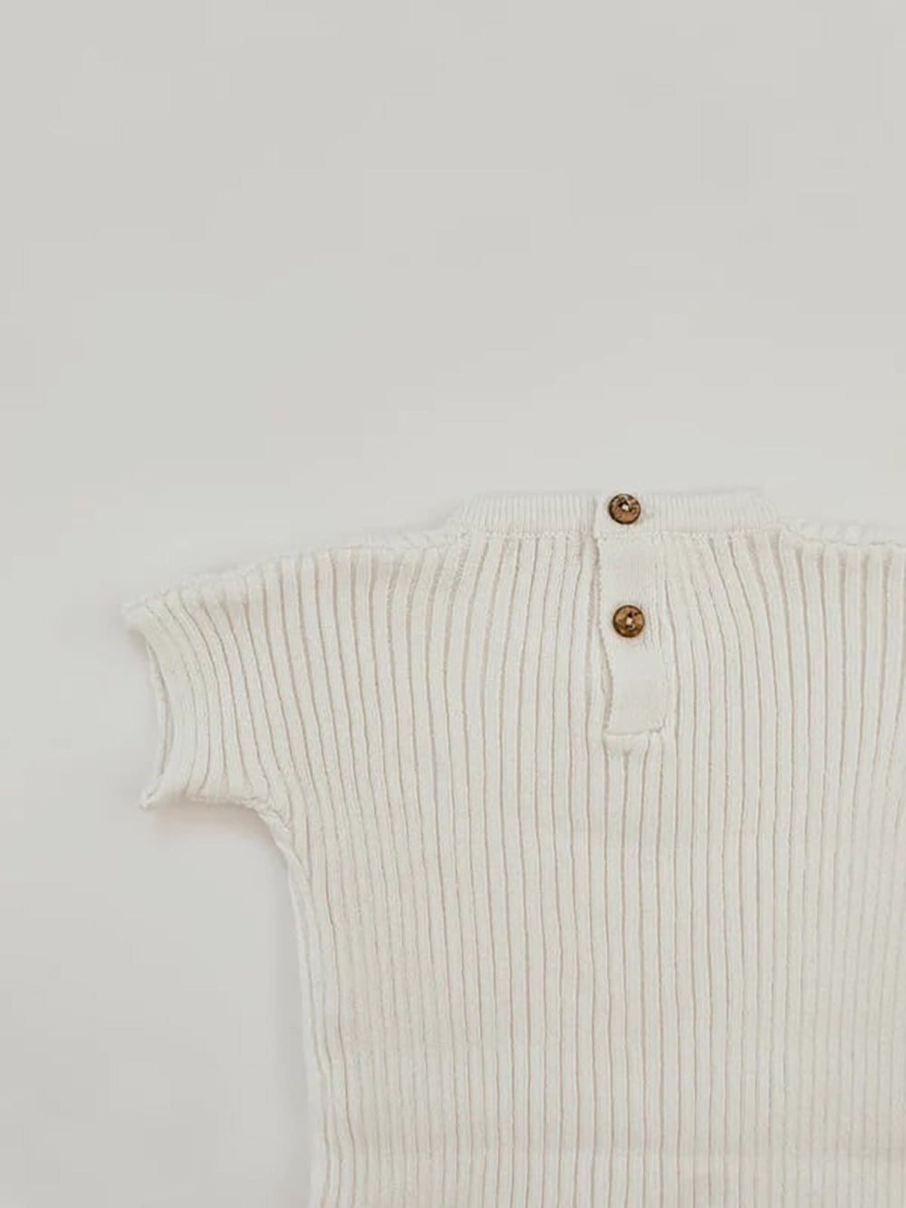 OAT / Powder Ribbed Knit Tee Playsuit (1-2y,2-3y)