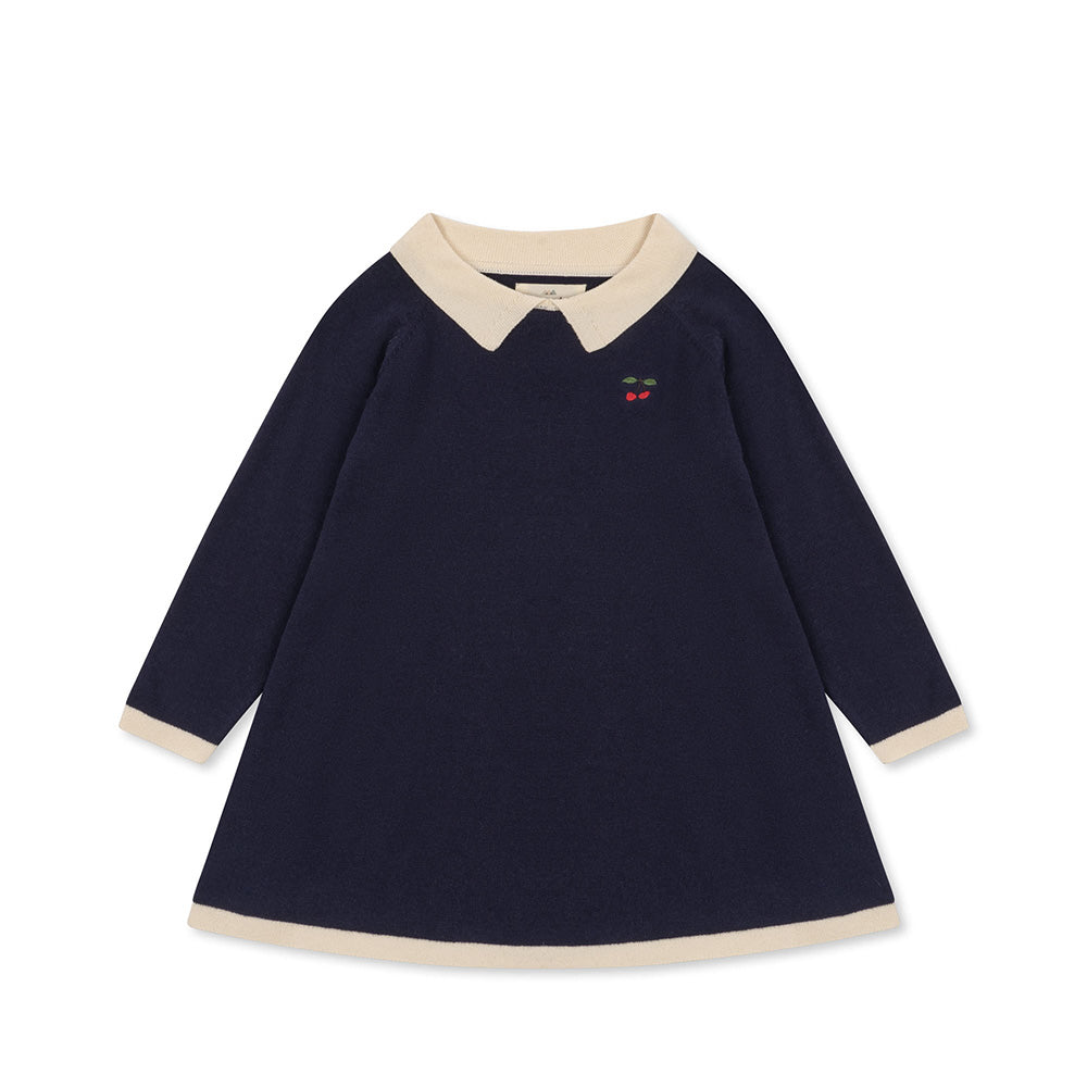 Konges Sloejd / VENTON KNIT DRESS GOTS_NAVY（18m,2y,3y,4y）