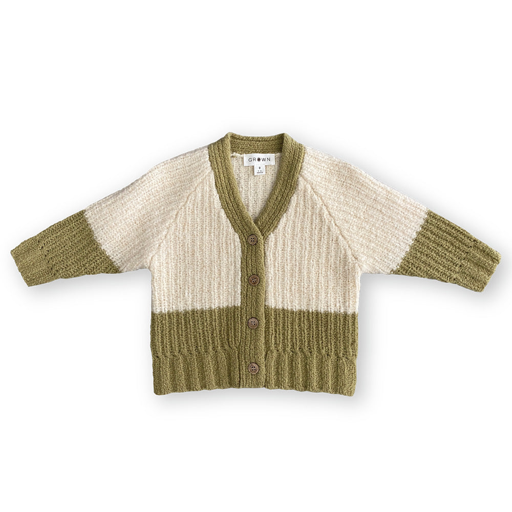 Grown / Merino Wool Cardigan - Sage/Milk（2,3,4）