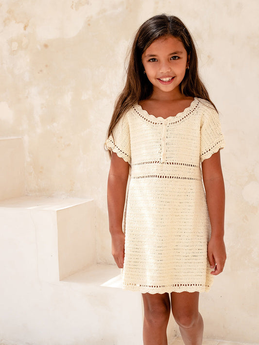 ILLOURA THE LABEL / Crochet Dress NATURAL(2y,3y,4y,5y)