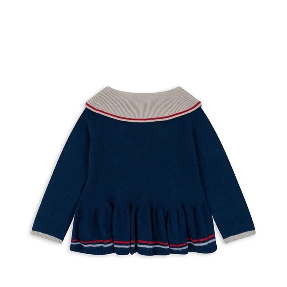 Konges Sloejd / MAXIME KNIT COLLAR BLOUSE_NAVY PEONY（18m,2y,3y,4y）