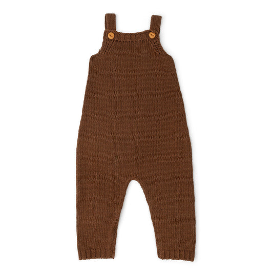 Grown / Organic Knit Overalls - Espresso(6-12m,1,2)