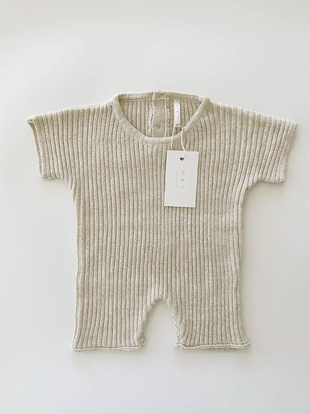 OAT / Oatmeal Ribbed Knit Tee Playsuit (1-2y,2-3y)