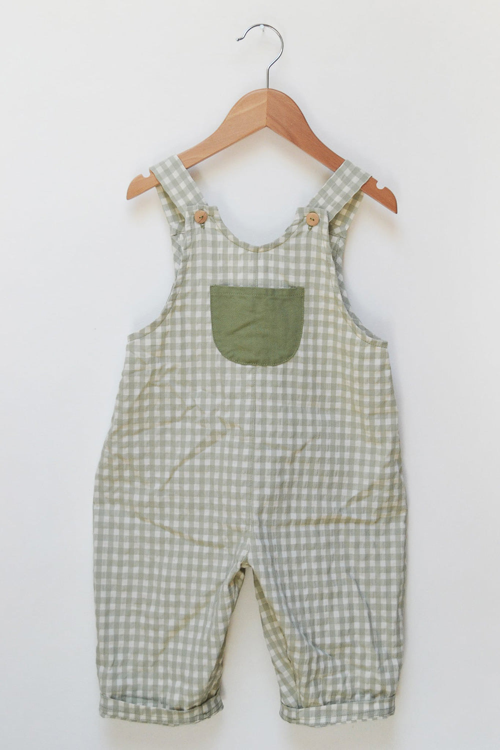 lilinoa / Jumpsuit IZAE_ green checks(18-24m,2-3y,3-4y,5-6y)