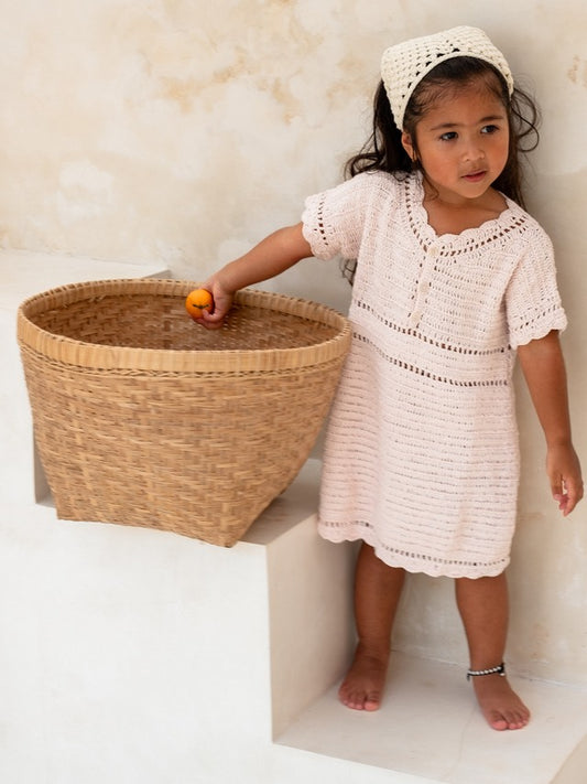 ILLOURA THE LABEL / Crochet Dress PINK(2y,3y,4y,5y)