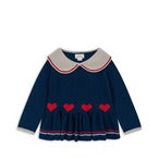 Konges Sloejd / MAXIME KNIT COLLAR BLOUSE_NAVY PEONY（2y,3y,4y）