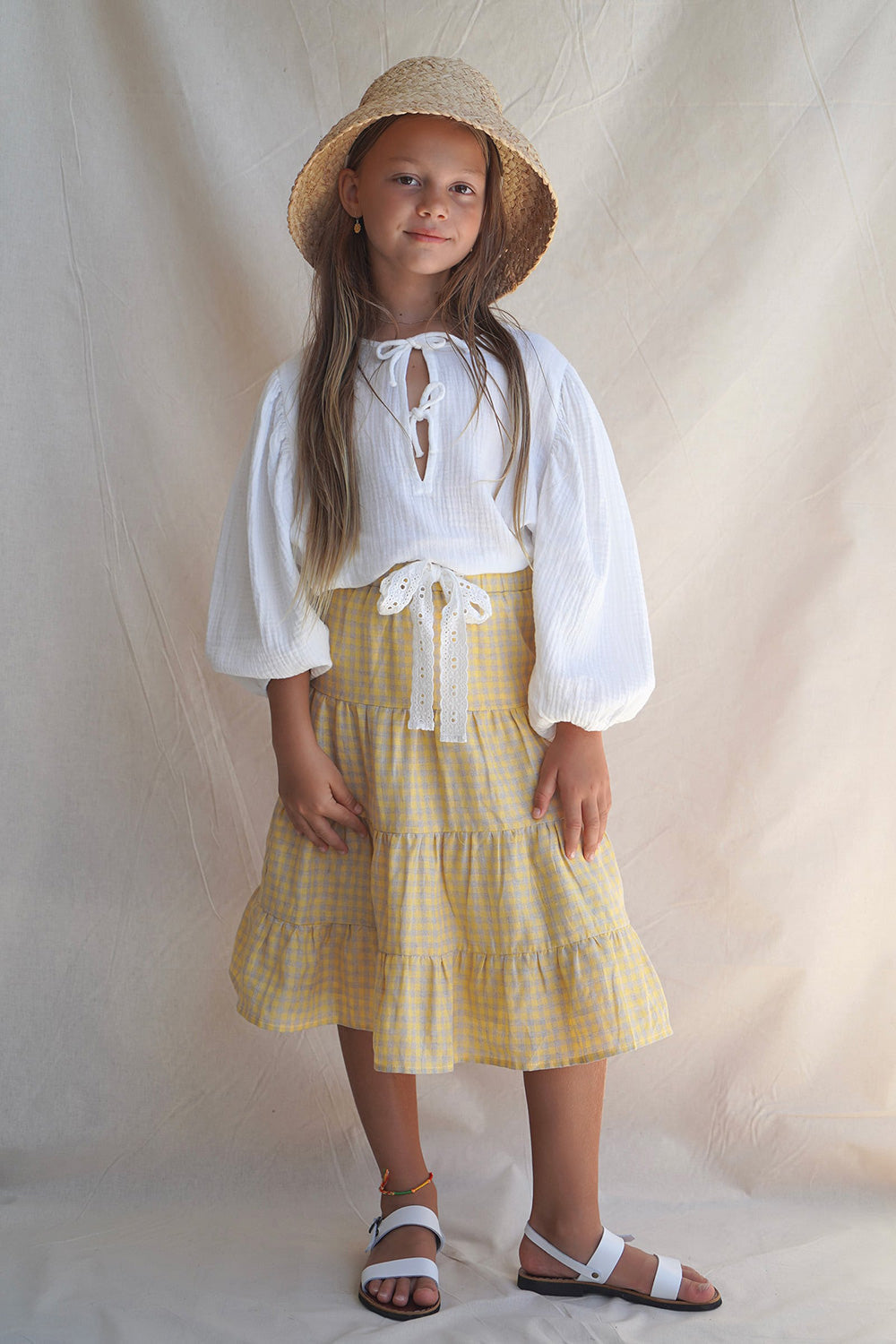 House of Paloma / Sophia Skirt_Lemon Vichy (2y,3y,4y,5y,6y)