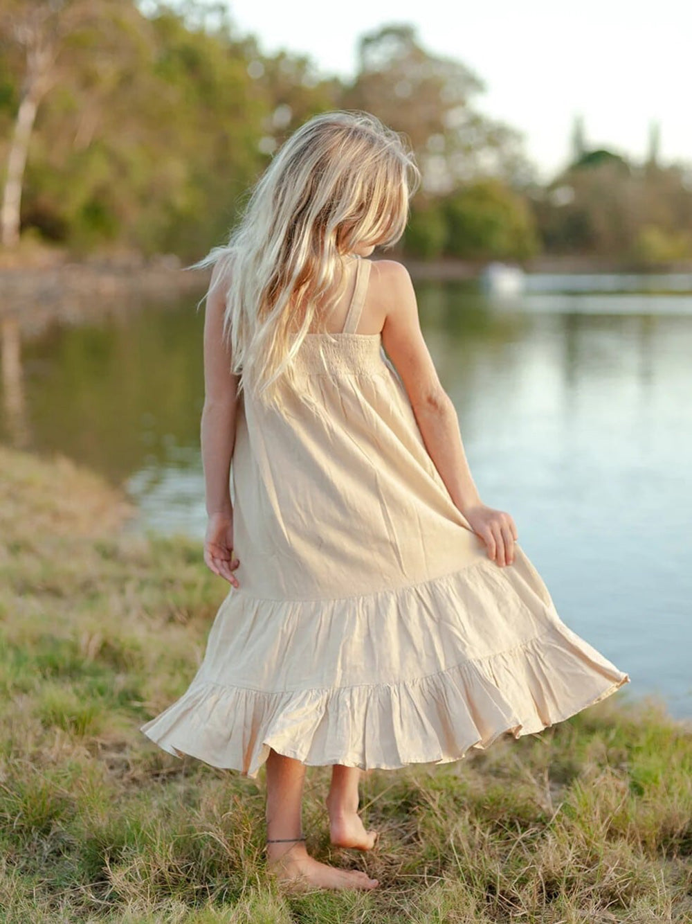 ALAKAI / Little Maya Tiered Maxi Dress _ Oat（3y,4y,6-7y）