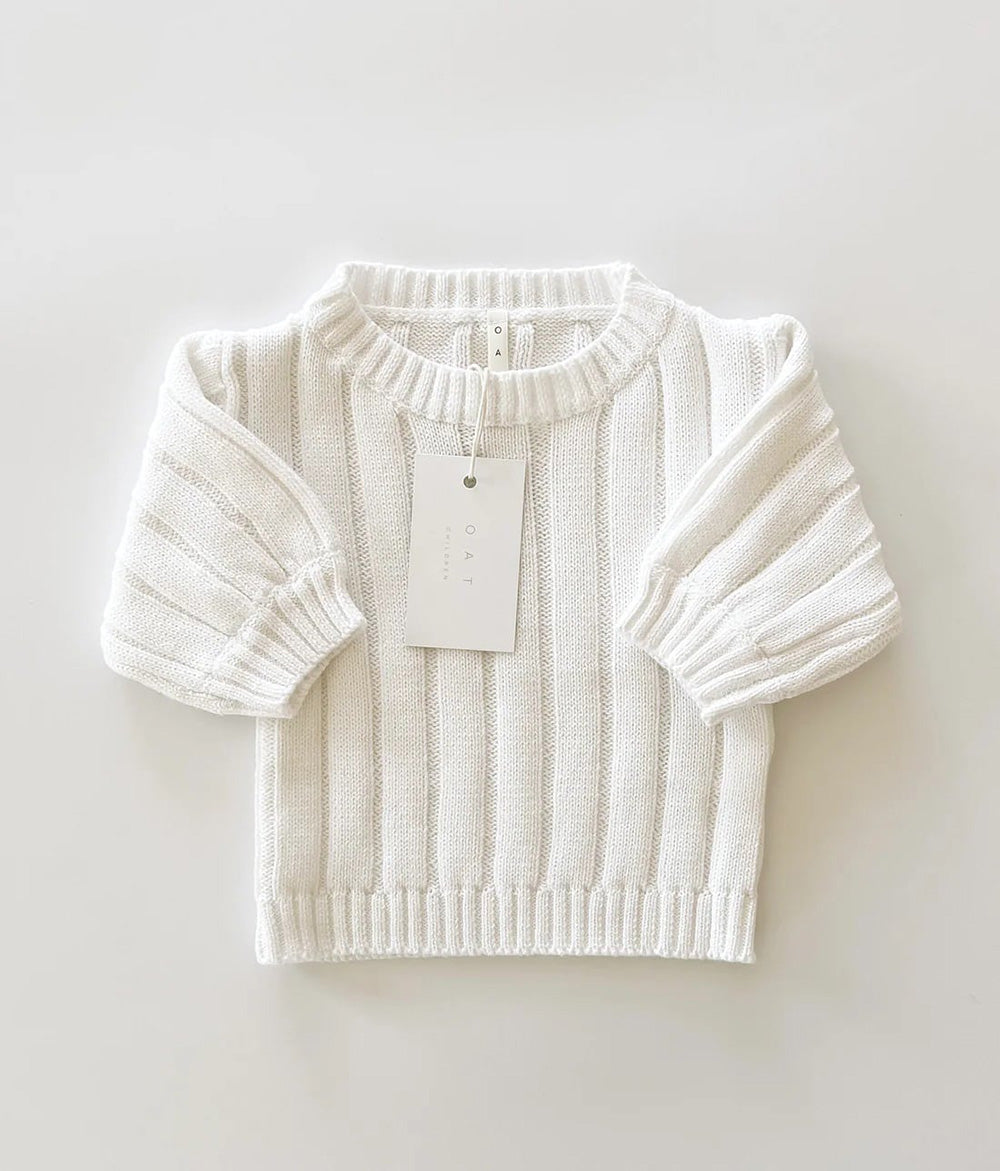 OAT / Children’s Wide Ribbed Knit Sweater ‘Dove’ (2-3y,3-4y)