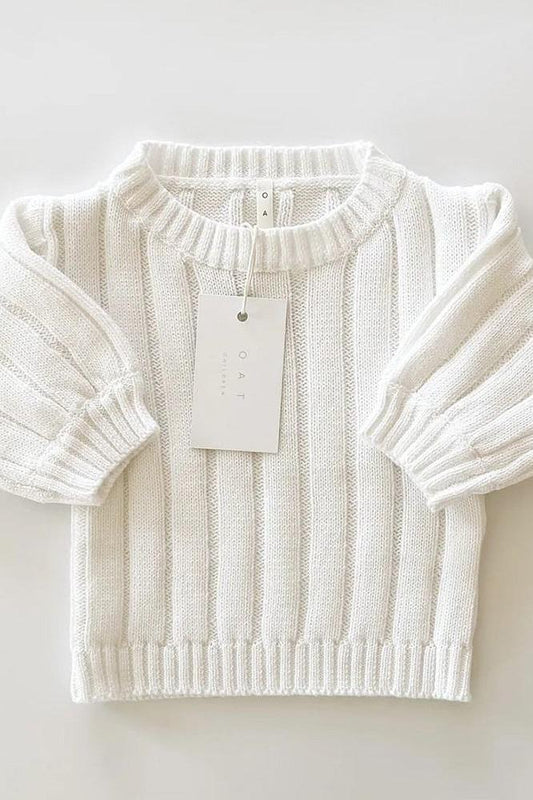 OAT / Children’s Wide Ribbed Knit Sweater ‘Dove’ (2-3y,3-4y)