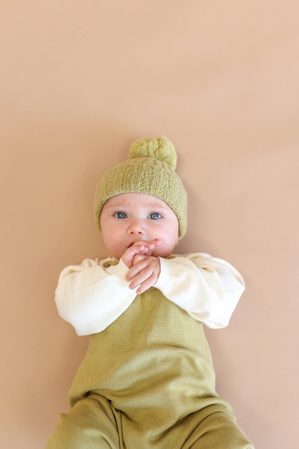 Grown / Knitted Stripe Overalls - Sage（1,2）