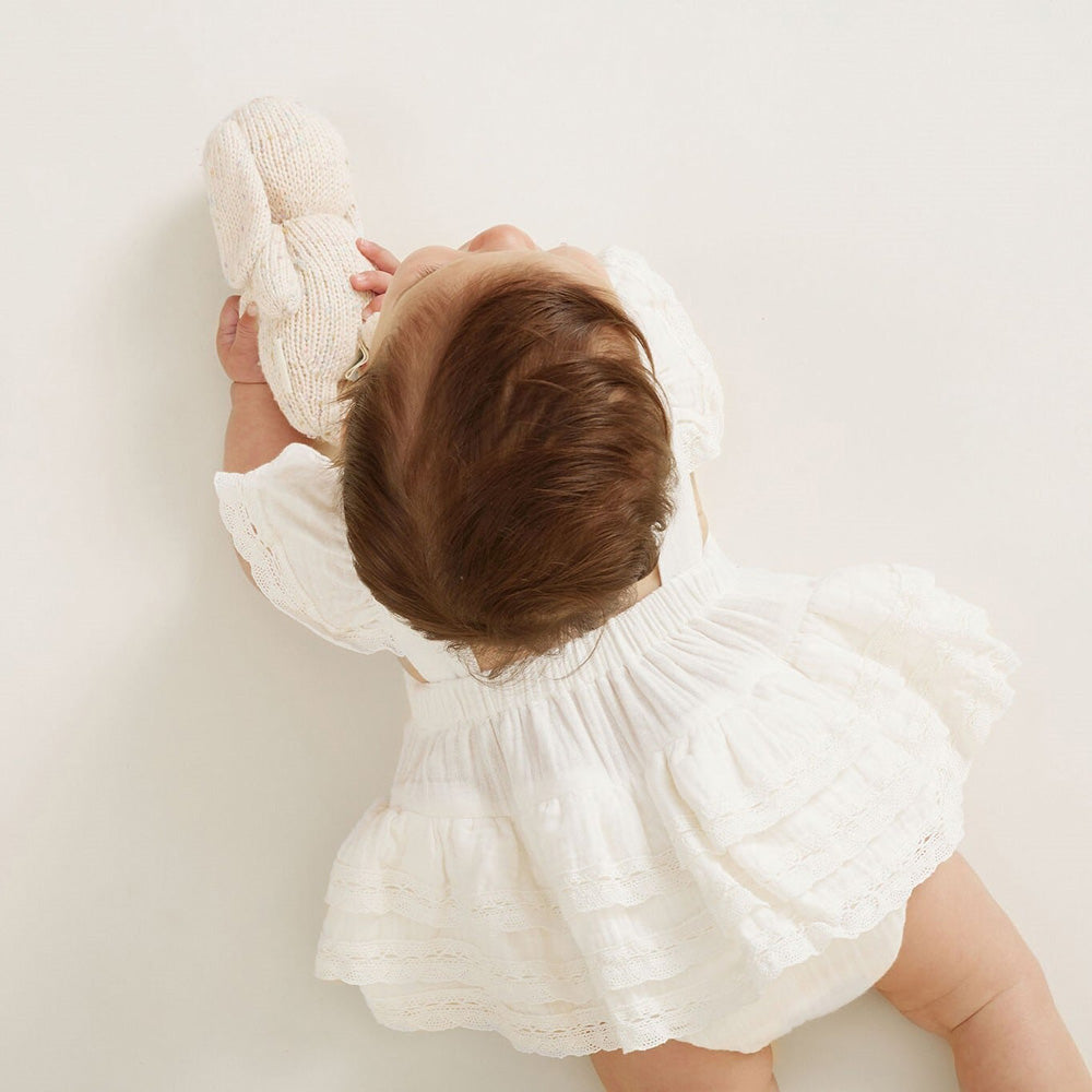 ASTER & OAK / White Muslin Ruffle Playsuit_White(1y,2y)