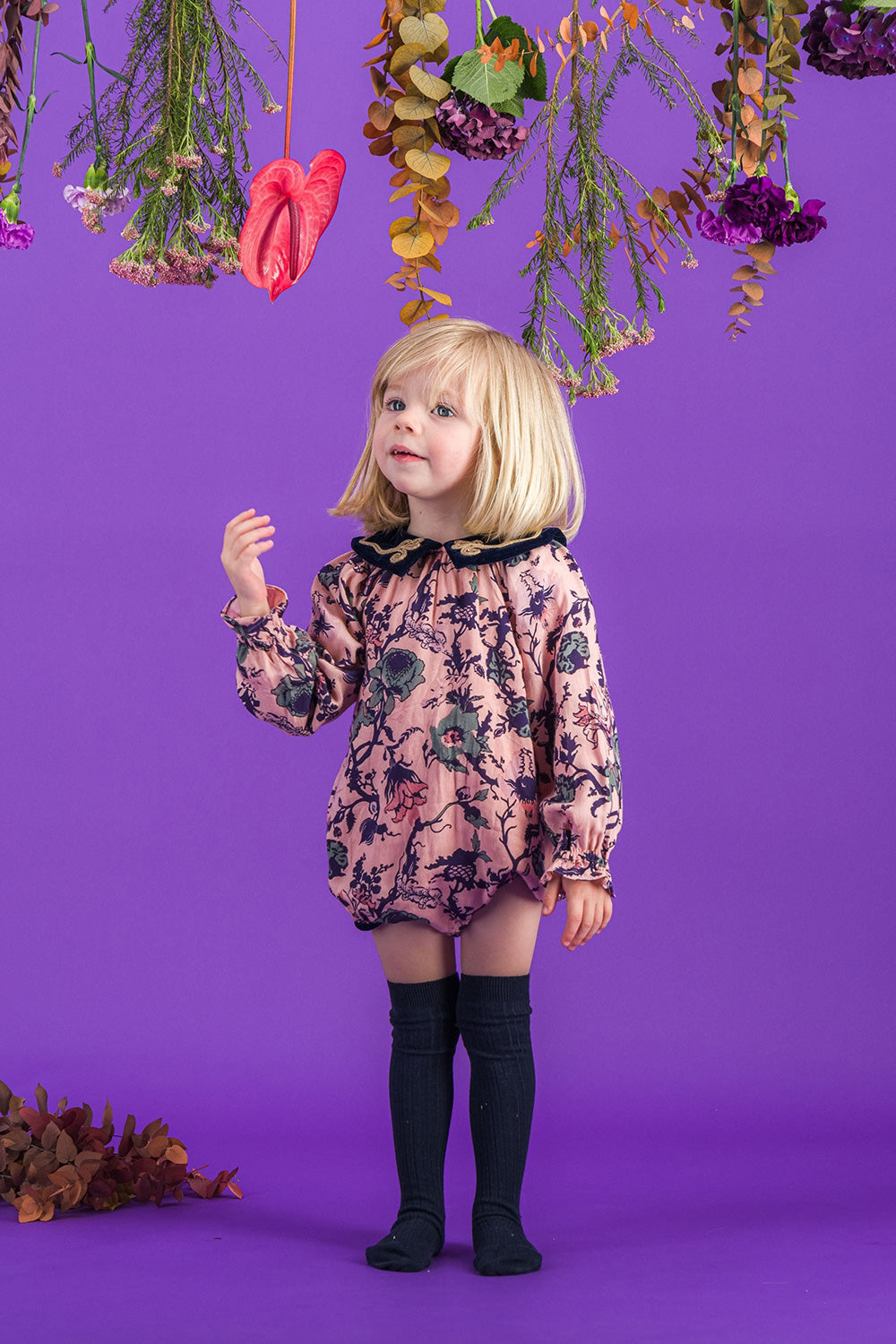 Bachaā / NIKITA Romper_ Pink Garden print (1y,2y)