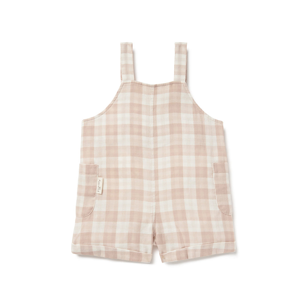 ASTER & OAK / Taupe Gingham Overalls