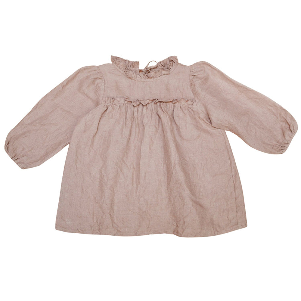 lilinoa / BLOUSE ELISE _ pink linen(2-3y,3-4y,5-6y)