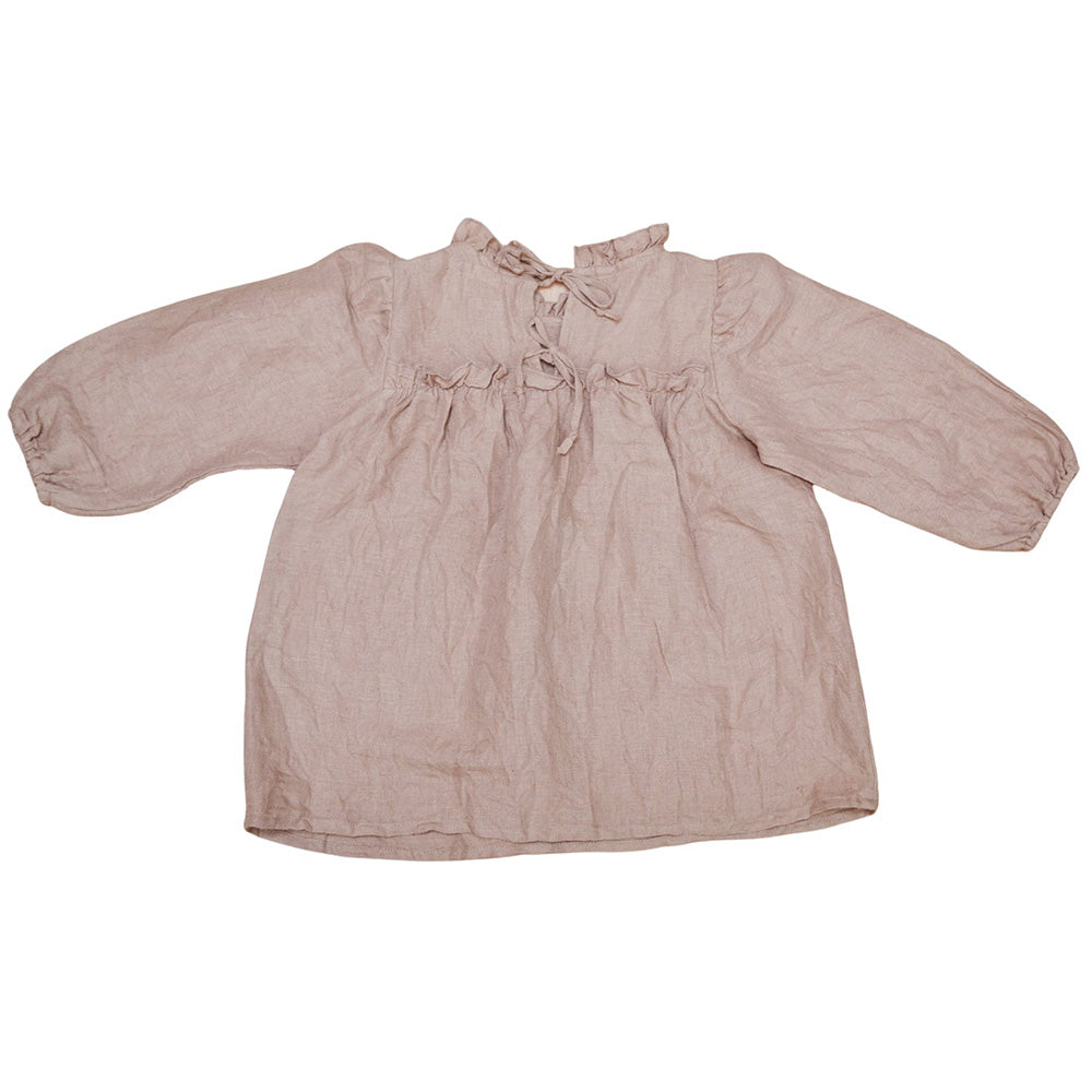 lilinoa / BLOUSE ELISE _ pink linen(2-3y,3-4y,5-6y)