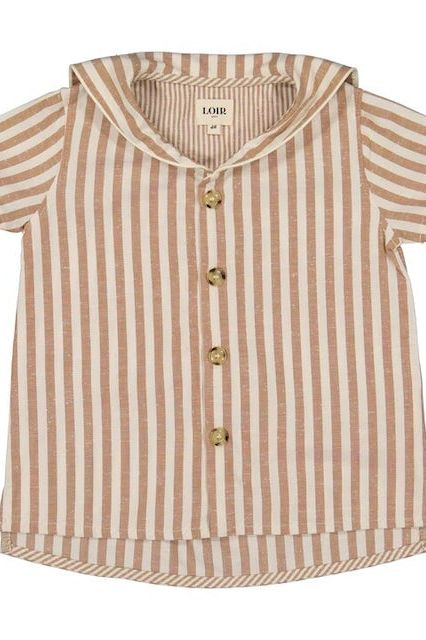 LOIR paris/Chemise MILTON rayures abricot(2y,4y,6y)