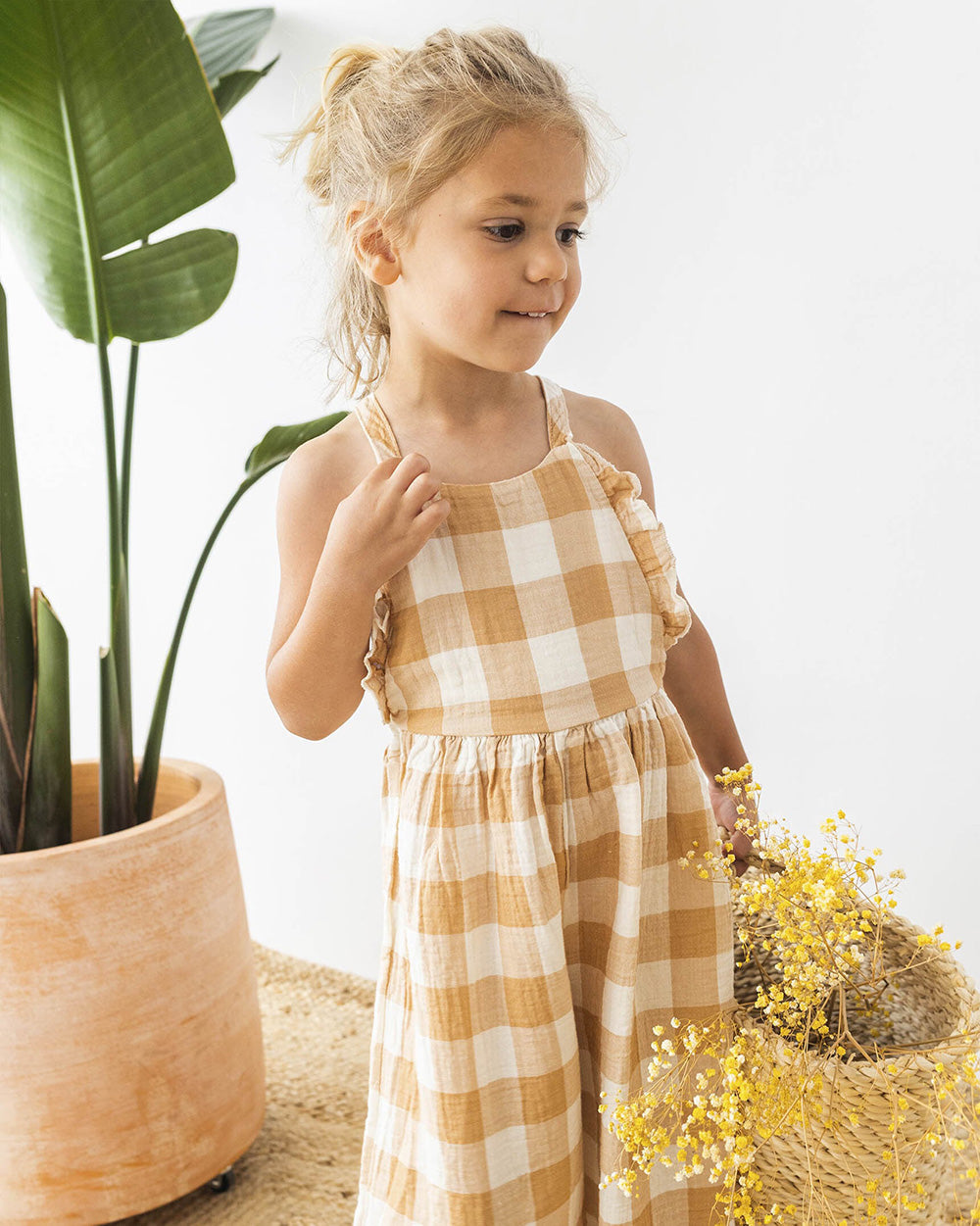 buho/ GINGHAM JUMPSUIT(3y,4y,6y)